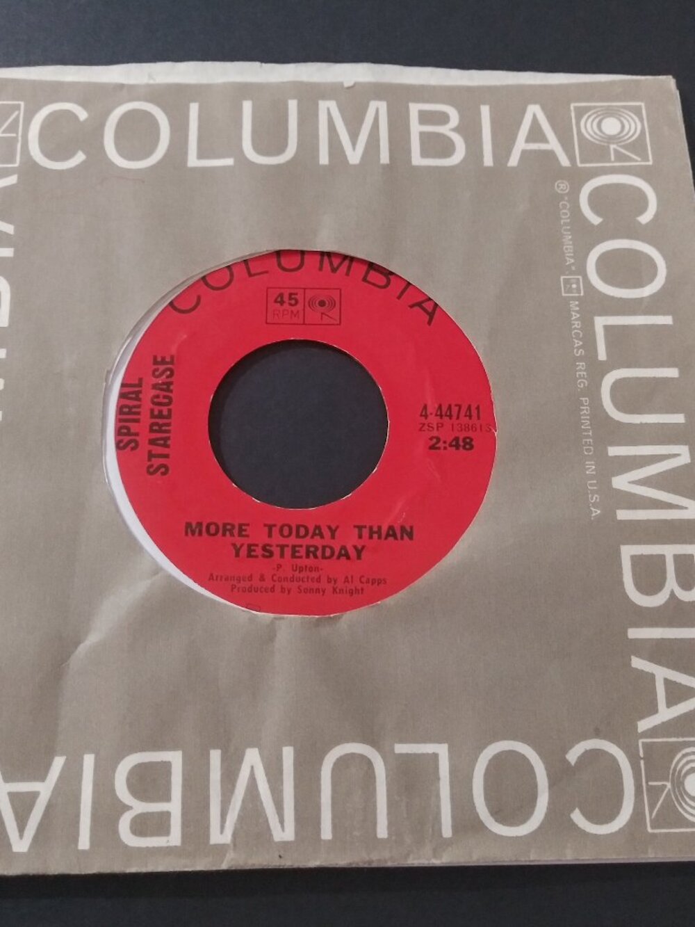 Spiral Starecase – More Today Than Yesterday VG+ OG 45RPM Columbia Record 1969